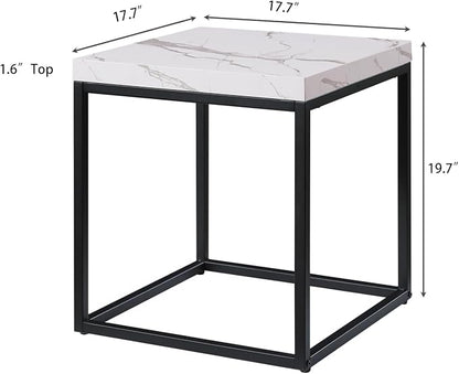 CENSI 18-Inch Marble Accent End Table/Side Table - Image 3
