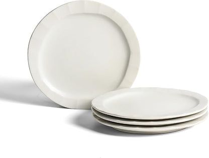 Stone Lain Oasis 4-Piece Salad Plate Set Stoneware, White
