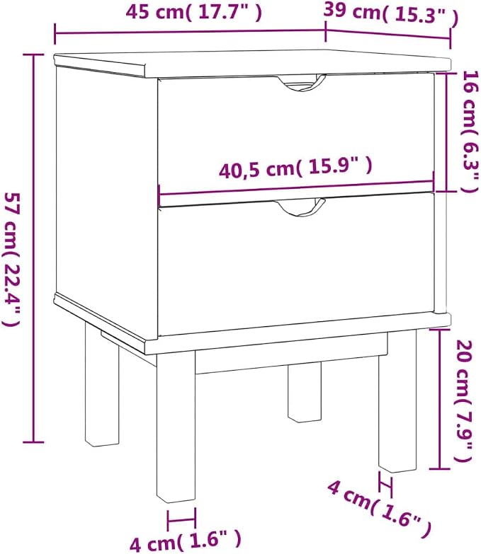 Scandinavian Style Bedside Cabinet - Image 3