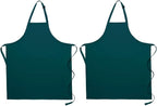 Pomp 2 Pack Premium Bib Aprons | Adjustable Neck + 2 Pockets | Water + Oil Resistance | Men & Women's Kitchen Cooking Aprons