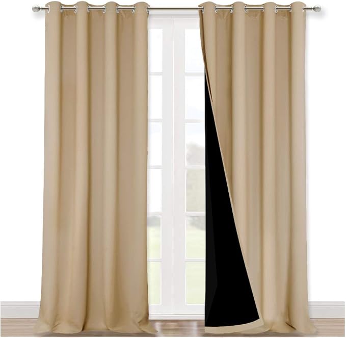NICETOWN Thermal Insulated 100% Blackout Curtains, Biscotti Beige, 1 Pair - Image 2