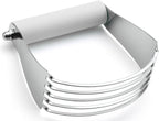 Spring Chef Professional White Dough Blender For Baking, Dough Cutter Tool, Stainless Steel Puff Pastry Cutter Tool with Sharp Blades, Dishwasher Safe Pastry Blender for Easy Mixing - Large Size
