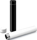Vesici Slim Water Bottle 8.8 oz Small Stainless Steel Purse Compact Insulated Water Bottles Camping Travel Backpack Pocket Flask for Car Cold Coffee Tea(Black, White,2 Pack)