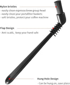 Espresso Machine Cleaning Brush Set - CAFEMASY 5 Pieces Coffee Cleaning Brush Natural Bristles Wooden Brush for Coffee Grinder and Nylon Brush for Espresso Machine Cleaning
