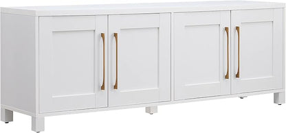 Henn&Hart Rectangular TV Stand for TV's up to 80" in White, TV Stands for the by HennHart