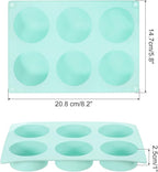 uxcell 4pcs Silicone Muffins Pan, 6 Cup Silicone Cupcake Pan Nonstick Baking Tray for Muffins, Cupcakes, Dishwasher Safe, Green