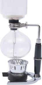 Vacuum Coffee Pot, 5 Cups(500ml), Siphon Syphon Coffee Maker, Borosilicate Glass, Stainless Steel, Black