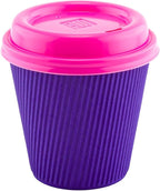 Restaurantware 8 Ounce Double Wall Disposable Coffee Cups, 500 Insulated Royal Purple Paper Tumblers with Ripple Wall Design, Lids Sold Separately for Hot Drinks like Tea, Hot Chocolate, and More