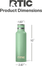 RTIC 20oz Journey Bottle Metal Stainless Steel Vacuum Insulated, BPA Free, Reusable, for Water, Hot and Cold Drinks, Travel, Sports, Camping, Sage
