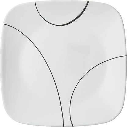 Corelle Vitrelle 6-Piece Salad Plate Set, Triple Layer Glass and Chip Resistant, Lightweight Square 8-1/2-Inch Plates Set, Splendor