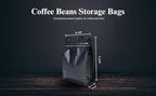 Premium Coffee Bags with Valve (100 pcs, 8 oz) Standing Coffee Beans Storage Bags, Reusable Heat Sealable Side Zipper Pouches, Eco-Friendly Packaging, Perfect for Home and Office - Black
