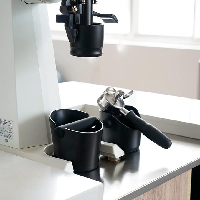 watchget Coffee Knock Box - 4.8 Inch Shock-Absorbent Barista Style Espresso Dump Bin with Removable Knock Bar and Non-Slip Base, Durable Coffee Bin for Home and Cafe