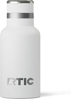 RTIC Little Journey Bottle with Straw, Insulated, Stainless Steel, Metal, Double Wall Vacuum-Insulation, Ceramic-Lined, Leak-Proof Lid, BPA-Free Water Flask for Sports, Travel, White