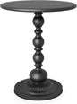 Funecy Metal Small End Table, Vintage Matte Black Round Side Table Nightstand by Funecy