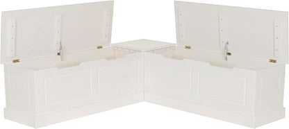 Linon Harris White Solid Pine Backless Nook - Image 9