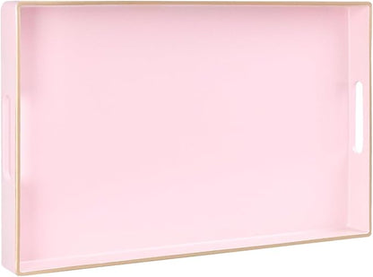 MAONAME Pink Serving Tray with Handles, Modern Decorative Tray by MAONAME