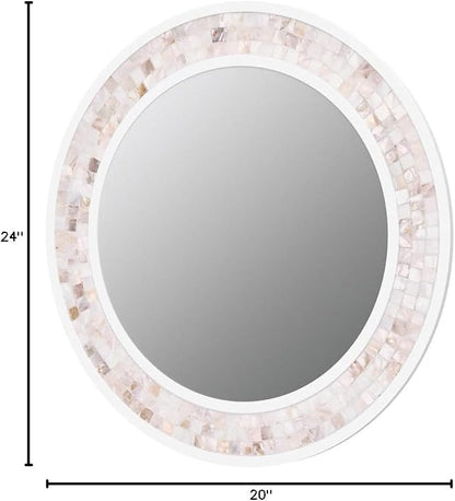 Tanmicoshomy Round Wall Mirror 24 Inch, Circle Mosaic Mirror - Image 8