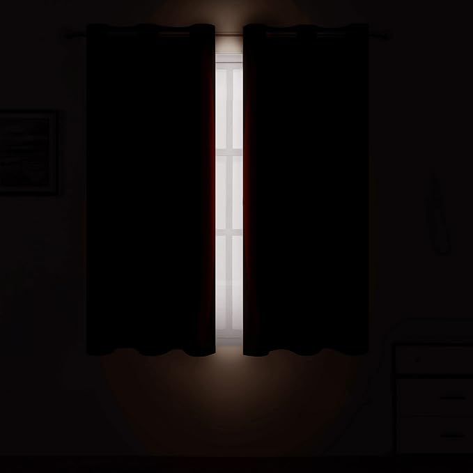 Chocolate Brown Blackout Curtains 38 x 54 Inch Length/Set of 2 Curtain - Image 3