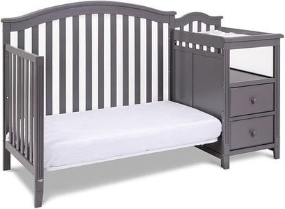 Pemberly Row 4-in-1 Convertible Crib and Changer, Sustainable Gray Pine Wood - Image 8