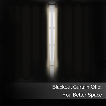 Blackout Curtains 66 x 72 Inch Long Beige Curtains Set of 2 Panels Room - Image 3