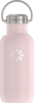 Lifefactory Stainless Steel Vacuum-Insulated Sport Bottle, 16 Ounce, Desert Rose