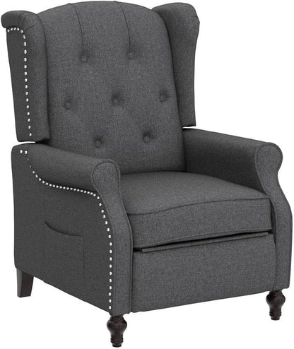 Wingback Recliner Chair with Massage and Heat, Wingback Recliner Tufted Fabric - Image 4