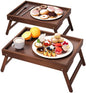 Fibogollo 2 Pack Bamboo Bed Tray Table by Fibogollo