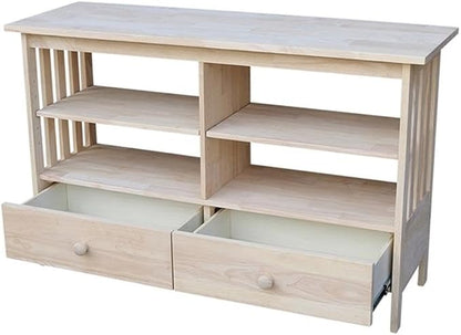 IC International Concepts, Mission Entertainment/TV Stand, Solid Real Wood - Image 5