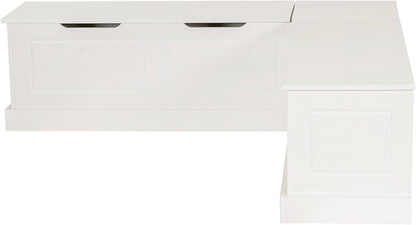 Linon Harris White Solid Pine Backless Nook - Image 11