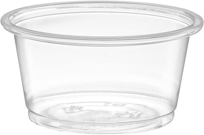 [2 oz - 200 Cups Clear] Diposable Plastic Portion Cups No Lids, Small Mini Containers For Portion Controll, Jello Shots, Meal Prep, Sauce Cups, Condiments, Medicine,