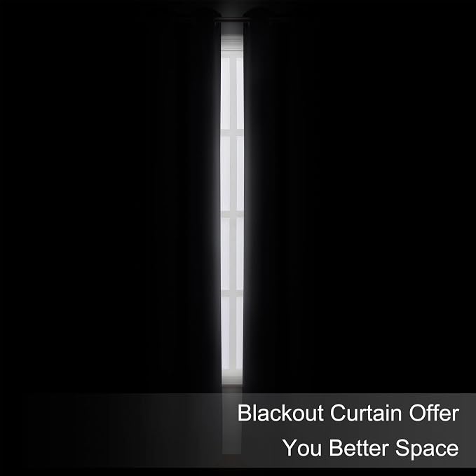 Blackout Curtains 52 x 108 inch/Dark Grey Curtains Set of 2 Panels/Thermal - Image 3