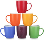 LIFVER 19 oz Large Coffee Mugs Set of 6, Valentines Day Gifts for him her, Assorted Colored Mugs with Handle, Matte Ceramic Large Cups for Coffee Tea Cocoa, Housewarming Decor Gift