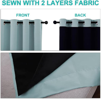 NICETOWN 100% Blackout Curtains 84 inches Long, Sky Blue, 52 inches Wide - Image 5