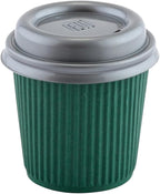 4 oz Forest Green Paper Coffee Cup - Ripple Wall - 2 1/2" x 2 1/2" x 2 1/4" - 500 count box