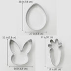 LILIAO Easter Cookie Cutter Set, 3-pc, Egg, Bunny and Carrot, Stainless Steel