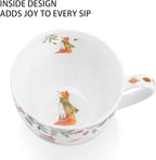 Autumn Forest Animal Mug - 20 oz Bone China Coffee Mug with Fox, Squirrel & Duck, Cozy Fall Gift for Nature Lovers and Friends, Designed in England by Harvest Green Studio