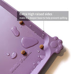 Hoki Found Silicone Pet Food Mats Tray - High-Lips Pet Dog Cat Bowl Mats - Pet Feeding Mat - Waterproof Dog Cat Food Mats -Pet Water Mats for Floors - Amethyst
