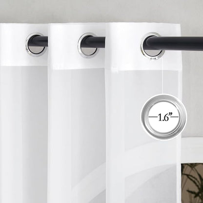 NICETOWN White Sheer Curtains for Living Room 90 inches Long - Image 2