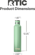 RTIC 26oz Journey Bottle Metal Stainless Steel Vacuum Insulated, BPA Free, Reusable, for Water, Hot and Cold Drinks, Travel, Sports, Camping, Sage