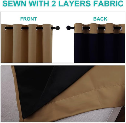 NICETOWN 100% Blackout Short Curtains - Image 5