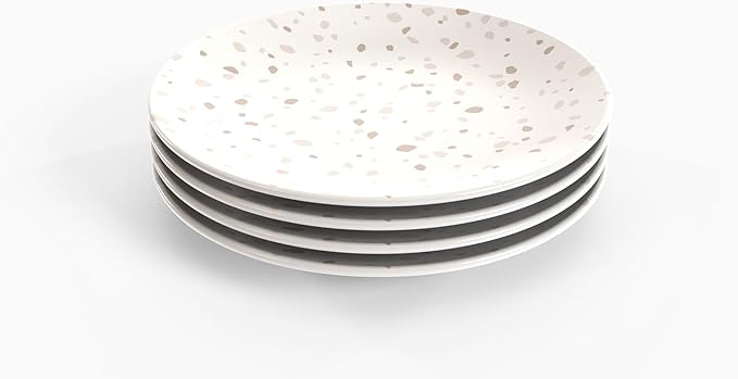 TervisHome Melamine Salad Plates - Set of 4 | Sandstone Collection | Durable Stoneware-like Quality, Dishwasher Safe, Perfect for Indoor and Outdoor Use