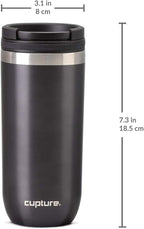 Cupture TWIST-TOP Vacuum-Insulated Stainless Steel Travel Mug, 16 oz, Gunmetal Gray