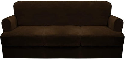 CUCRAF T Cushion Sofa Cover 4 Piece Slipcovers, Soft Thick Velvet Couch Cover by CUCRAF