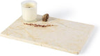Koville Natural Marble Cutting Board for Kitchen Pastry Bread, 12" x 8" Genuine Marble Cheese Board Stone Tray for Counter, Stone Cutting Boards Bathroom Perfume Jewelry Tray for Decor(Yellow)
