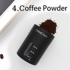 Manual Coffee Grinder for Home Use, Ceramic Burr Hand Crank Automatic Coarseness Stainless Steel Espresso Bean Mill for Travel Camping with Portable Storage Pouch, Easy to Clean Brush Spoon