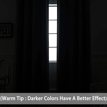 Yakamok Room Darkening Curtains 42x84 inch Length Dark Green-Living Room | 2 - Image 3