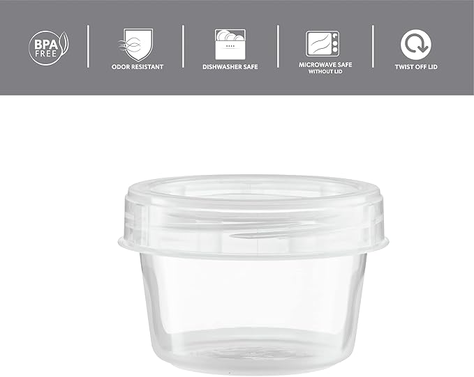 (4 Ounce 10 Pack) Clear Twist cap Containers Clear with Screw on Lids Twist Top Food Storage Freezer Containers