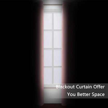 Pink Blackout Curtains 34 x 63 Inch Length/Set of 2 Curtain Panels/Thermal - Image 3