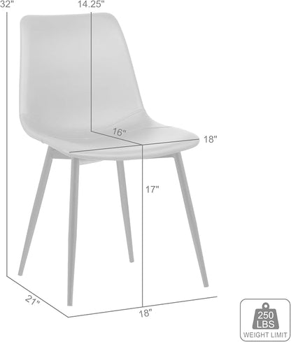 Armen Living Monte Mid Century Modern Dining Accent Chair - Image 3