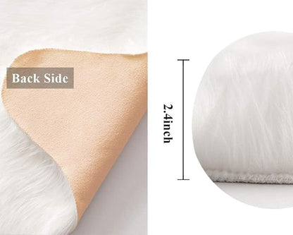 MIULEE Fluffy Area Rug 3x5 ft Faux Fur Sheepskin Rug - Image 2